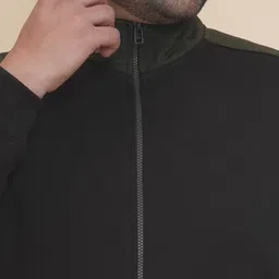 John Pride Men Plus Size Pure Cotton Mock Collar Front-Open Sweatshirt image 2