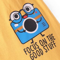 Tango Single Jersey Knit Lounge Pants With Focus On Good Stuff Text Print - Yellow image 3