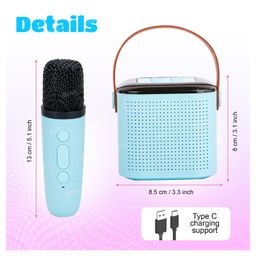 Fiddlerz Karaoke Speaker Smart Portable Bluetooth Speaker with RGB Lights and Wireless Microphone Rechargeable Music System for Parties Outdoor and Indoor Use(Blue) image 3
