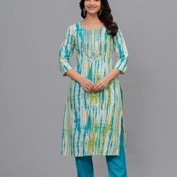 Viscose Rayon Women Kurti With Bottomwear-image-4
