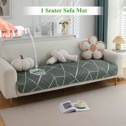 HOKIPO Grey & White Abstract Printed Waterproof Anti-Slip 1 Seater Sofa Cover-picture-4