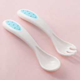 fab n funky Lunch Plate with Fork & Spoon - Blue image 5
