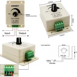 balrama 12V-24V 8A Adjustable Dimmer Switch PWM Dimming Controller for Single LED Strip 8 A Rotary Dimmer image 2