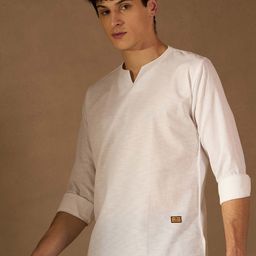 DENNISON Men White Solid Kurta-picture-57