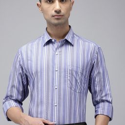 Arrow Pure Cotton Manhattan Slim Fit Opaque Striped Formal Shirt-image-57