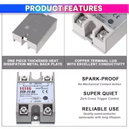 amiciSmart Solid State Relay 25 Amp 3-32 V DC Input, Controls 24-380 V AC Devices, 1xSSD-RLY-25A image 3