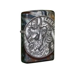 Zippo Multicolor Pirate Coin Design Brass Pocket Lighter-15