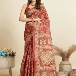 SHANVIKA Ethnic Motifs Pure Cotton Saree-picture-49
