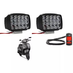 Cartronics 15  LED Fog Light With On/Off Switch  for TVS Jupiter (Black) (Set of 2 Pcs)-23