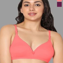 Eden Women Pack Of 2 Medium Coverage Non Wired Non Padded Seamless Cotton T-shirt Bra-picture-51