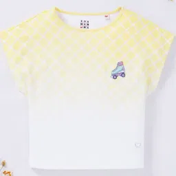 Ed-a-Mamma Kids Yellow & White Cotton Ombre T-Shirt-image-63