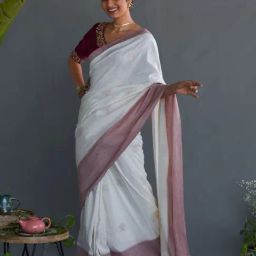 Suta Off-White Cotton Woven Saree Without Blouse-picture-19