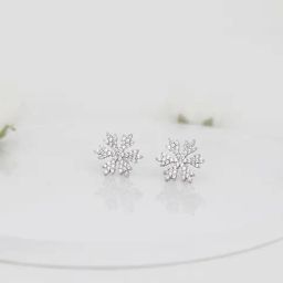 GIVA 92.5 Sterling Silver Snowflake Earrings for Women-image-95