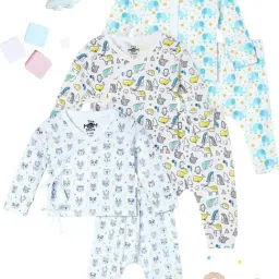 The Mom Store Pink Cotton Printed Baby Pajama Set-image-88
