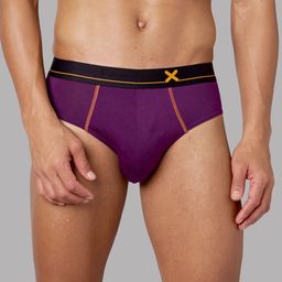 FRENCHIE X-Drip Solid Purple Micro Modal Anti Bacterial Stretchable Mid Rise Briefs-picture-53