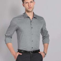 AD by Arvind Grey Regular Fit Shirt-image-30