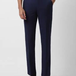 Peter England Elite Navy Slim Fit Trousers-picture-12