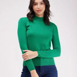 Fablestreet Green Regular Fit Pullover-image-102