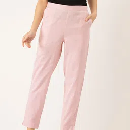 FERANOID Women Original Straight Fit High-Rise Easy Wash Pure Cotton Trousers-image-90