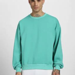 Veirdo Green Loose Fit Oversized Sweatshirt-image-31