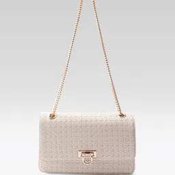 Carlton London Beige Textured Sling Bag-51