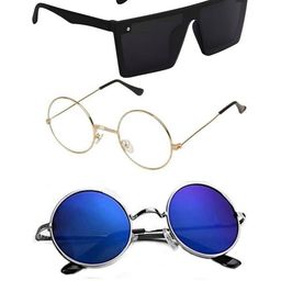 Arzonai Unisex Clear Lens & Black Sunglasses with-picture-25