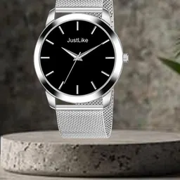 JUST LIKE Men Stainless Steel Bracelet Style Straps Analogue Watch adamo black sefar steel-11