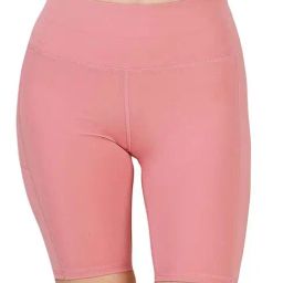 Soie Pink High Rise Sports Shorts-image-30