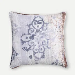 SWAYAM White & Grey Set of 2 Ethnic Motifs Square Cushion Covers image 3
