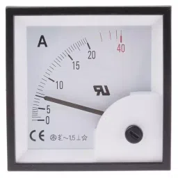 RS PRO Analogue Panel Ammeter 0-40 A AC Moving Iron, 9010340-55