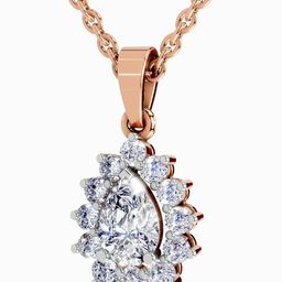SparklesLab Grown Diamond 1.61 Carat Pear Halo Pendant for Women-image-60