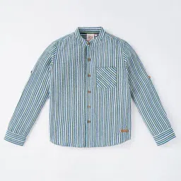Ed-a-Mamma Kids Blue Striped Full Sleeves Shirt-image-31