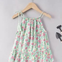 Ed-a-Mamma Kids Light Green Floral Print Top-image-93