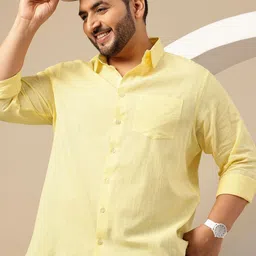 Sztori Plus Size Comfort Solid Pure Cotton Casual Shirt-picture-28