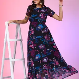 Raiyani Enterprise Print Crepe Fit & Flare Dress-picture-37