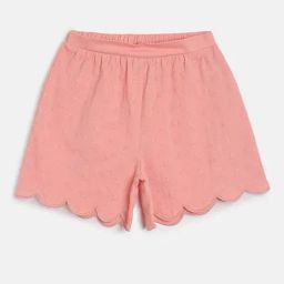 MINIKLUB Kids Peach Self Design Shorts-image-31