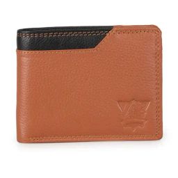 Genwayne Tan Leather Medium Bi-Fold Wallet for Men with RFID Blocking-picture-41