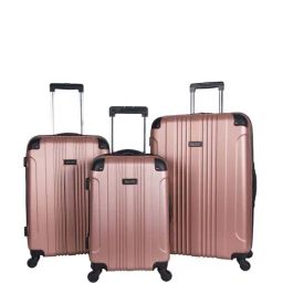 Kenneth Cole Rose Gold Textured Trolley Bag Pack of 3-image-53