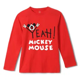 Wear Your Mind Boys Mickey Mouse Printed Pure Cotton Applique T-shirt-image-27