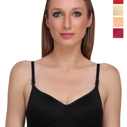 Liigne Pack Of 5 Non Wired Lightly Padded Everyday Bra With All Day Comfort-17