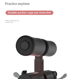 Yurisha Portable Floor Sit Up Bar, 3 Height Adjustable, Super Strong Suction, Sit Up Assistant Device with 2 Suction Cups, Black image 3