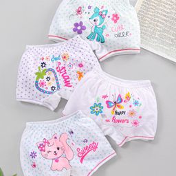 Bodycare Cotton Knit Shorts Pack of 4 - White (Print May Vary)-image-4