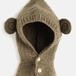 MayRa Knits Ear Applique Detailed Hand Knitted Cap With Button Closer - Brown-picture-8