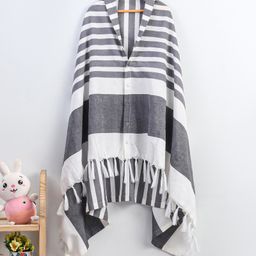 Babyhug 100% Cotton Breast Feeding Multi Purpose Nursing Scarf with Stripes - Light Grey-16