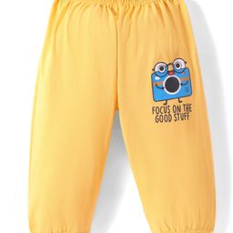 Tango Single Jersey Knit Lounge Pants With Focus On Good Stuff Text Print - Yellow-12
