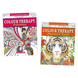 Colour Therapy Colouring Book For Adults, Patterns, Natures Trail, Set of 2 Books - English-10
