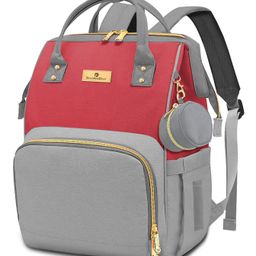 StarAndDaisy Mothers/Mom with Multi Compartments, Insulated Bottle Pockets, Waterproof, 30L capacity - Grey Pink-image-97