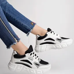 Shoetopia Colour Blocked Lace Up Sneakers - Black-picture-42