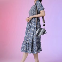 Femvy Women Printed Fit & Flare Midi Dress-picture-48