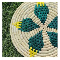 sunira home & living Moonj Grass Round Placemats  Green & Yellow Set of 2 image 3